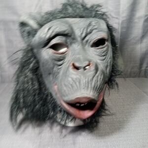 Realistic Gorilla Monkey Halloween Mask Brown Vintage 90s Long Hair LARGE Size